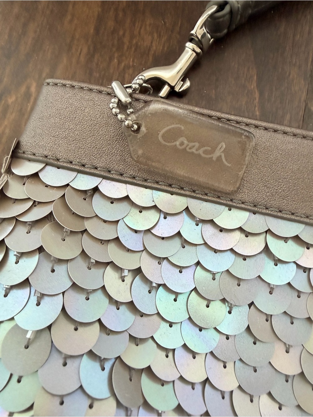 Coach Iridescent Sequin Wristlet Clutch - NWOT - Picture 3 of 8